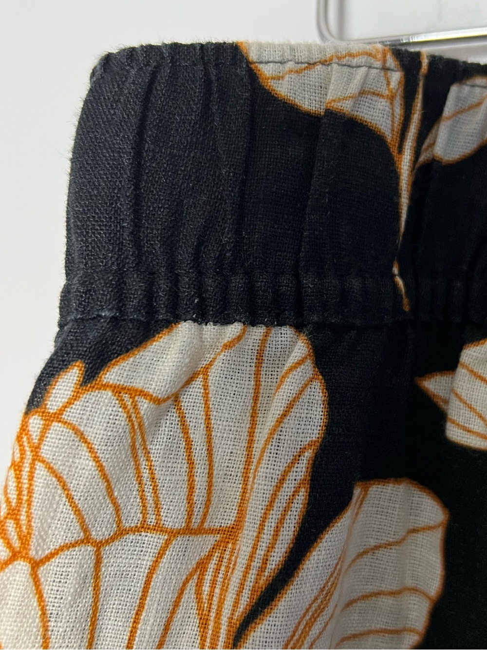Cynthia Rowley Black Wide-Leg Floral Pants Elasticated Waist Summer - Picture 9 of 9
